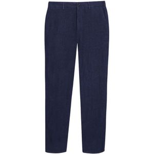 Brooks Brothers, Heren, Broeken, Blauw, Maat: W32 Linnen,