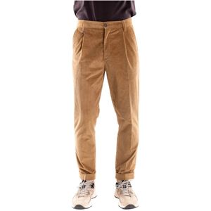 Paolo Pecora, Heren, Broeken, Bruin, Maat: S Corduroy,