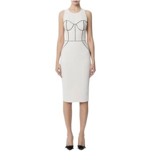 Elisabetta Franchi, Dames, Jurken, Wit, Maat: XS Poliester,