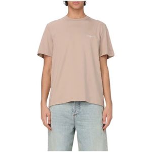 Msgm, Heren, Tops, Beige, Maat: L Katoen,