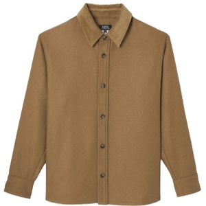 A.p.c., Heren, Overhemden, Bruin, Maat: L Corduroy,