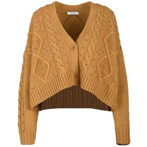 Max Mara, Dames, Truien, Bruin, Maat: L Wol,