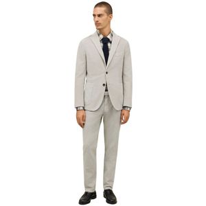 Boglioli, Heren, Pakken, Grijs, Maat: M Corduroy,