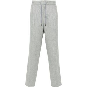 Brunello Cucinelli, Heren, Broeken, Grijs, Maat: L Wol,