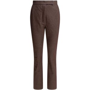 Max Mara, Dames, Broeken, Bruin, Maat: 2XS Denim,