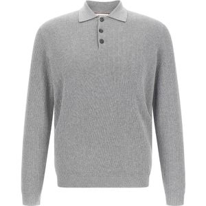 Brunello Cucinelli, Heren, Truien, Grijs, Maat: M Katoen,