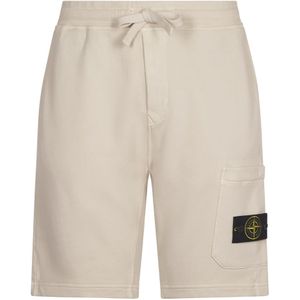 Stone Island, Heren, Korte broeken, Beige, Maat: XL Katoen,
