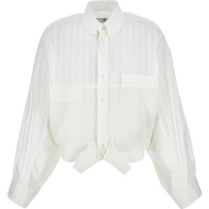 MM6 Maison Margiela, Dames, Blouses & Shirts, Wit, Maat: XS Katoen,