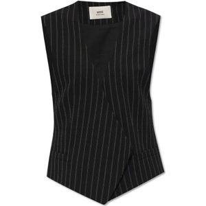 Ami Paris, Dames, Tops, Zwart, Maat: XS Wol,