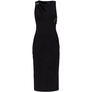 Versace Jeans Couture, Dames, Jurken, Zwart, Maat: 2XS Viscose,