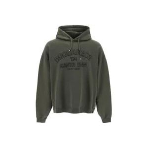 Dsquared2 Hoodie met logo print van katoenen French Terry , Green , Heren , Maat: S