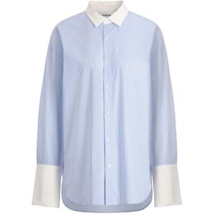 Ladneri, Dames, Blouses & Shirts, Blauw, Maat: Xs/S Katoen,