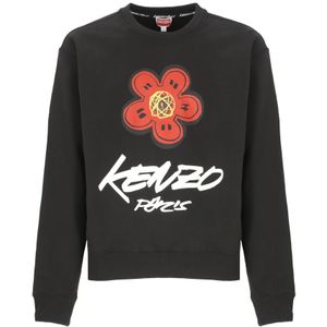 Kenzo, Heren, Sweatshirts & Hoodies, Zwart, Maat: S Katoen,