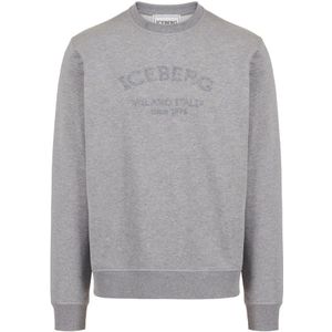 Iceberg, Heren, Sweatshirts & Hoodies, Grijs, Maat: M Leer,
