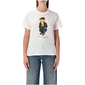 Ralph Lauren, Dames, Tops, Wit, Maat: L Katoen,