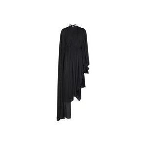 Balenciaga Zwarte Asymmetrische Jurk met Ritssluiting , Black , Dames , Maat: XS