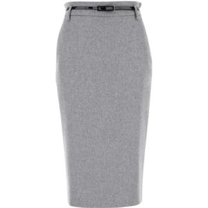 Max Mara, Dames, Rokken, Grijs, Maat: 2XL Wol,