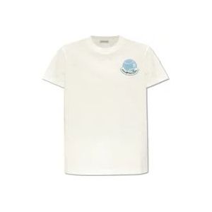 Moncler T-shirt met logo , White , Dames , Maat: M