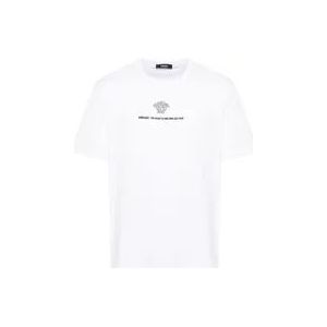 Versace Jersey katoenen T-shirt met Medusa borduurwerk , White , Heren , Maat: S