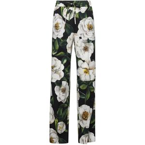 Dolce & Gabbana - Wijd Model - Broek - Multicolor - Stretch Zijde