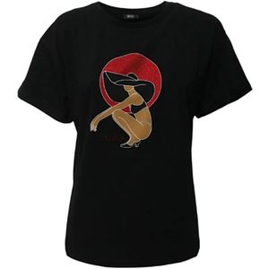 Liu Jo, Dames, Tops, Zwart, Maat: XS Katoen,