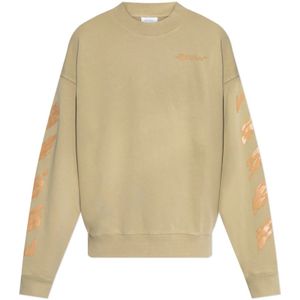 Off White, Heren, Sweatshirts & Hoodies, Beige, Maat: L Katoen,
