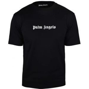 Palm Angels, Heren, Tops, Zwart, Maat: M Katoen,