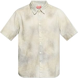 Diesel, Heren, Overhemden, Grijs, Maat: M Katoen,