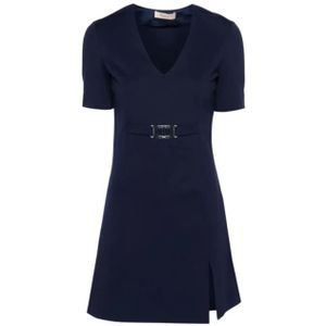 Twinset, Dames, Jurken, Blauw, Maat: XS Zijde,