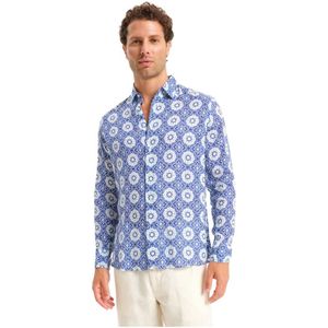 Peninsula, Heren, Overhemden, Veelkleurig, Maat: M Linnen,