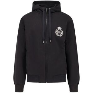 Dolce & Gabbana, Heren, Sweatshirts & Hoodies, Zwart, Maat: S Katoen,