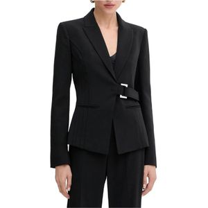 Patrizia Pepe, Dames, Jassen, Zwart, Maat: 2XS Leer,