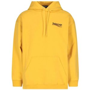 Balenciaga, Heren, Sweatshirts & Hoodies, Geel, Maat: 2XS Katoen,