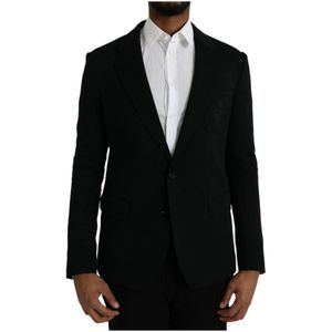 Dolce & Gabbana, Heren, Jassen, Zwart, Maat: L Zijde,