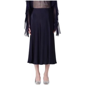 Alberta Ferretti, Dames, Rokken, Blauw, Maat: M Satijn,