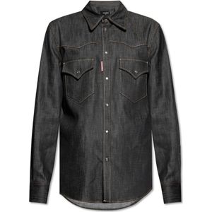 Dsquared2, Heren, Overhemden, Zwart, Maat: M