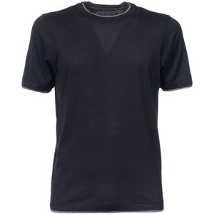 Gran Sasso, Heren, Tops, Blauw, Maat: M Katoen,