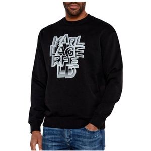 Karl Lagerfeld, Heren, Sweatshirts & Hoodies, Zwart, Maat: L Katoen,