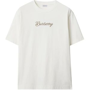 Burberry, Heren, Tops, Wit, Maat: L Katoen,