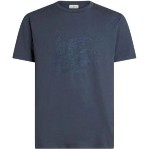 Etro, Heren, Tops, Blauw, Maat: S