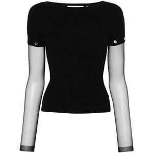 Sportmax, Dames, Tops, Zwart, Maat: S