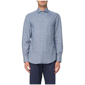Brunello Cucinelli, Heren, Overhemden, Blauw, Maat: XL Denim,