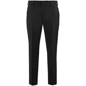 Prada, Heren, Broeken, Zwart, Maat: L Wol,