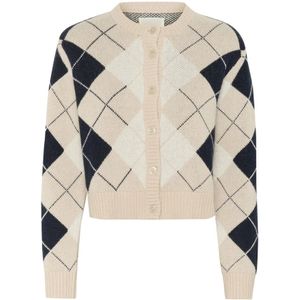 Part Two - Gebreid Vest - Veelkleurig - Lange Mouwen - Ronde Hals