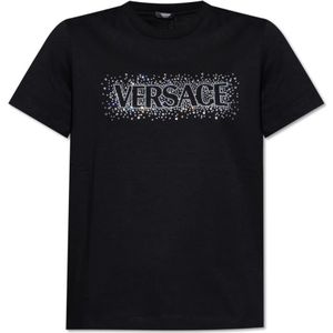 Versace, Dames, Tops, Zwart, Maat: 2XS Katoen,