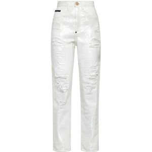 Philipp Plein, Dames, Jeans, Wit, Maat: W28 Denim,