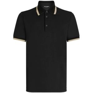 Dolce & Gabbana, Heren, Tops, Zwart, Maat: XL Poliester,