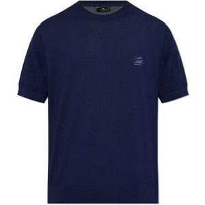 Etro, Heren, Tops, Blauw, Maat: S Katoen,