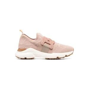 Tod's Roze Gebreide Instap Sneakers , Pink , Dames , Maat: 37 1/2 EU