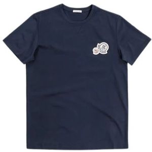 Moncler, Heren, Tops, Blauw, Maat: 2XL Katoen,